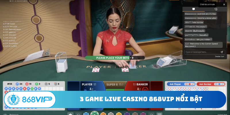 3 game Live casino 868Vip nổi bật