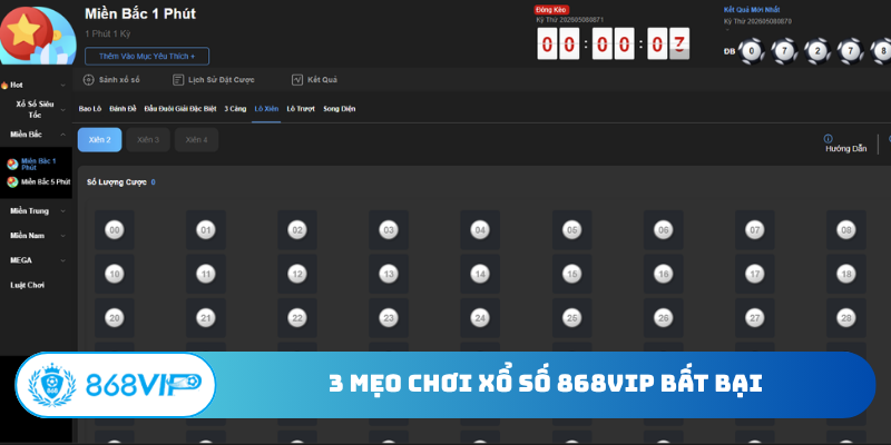 3 mẹo chơi xổ số 868VIP bất bại