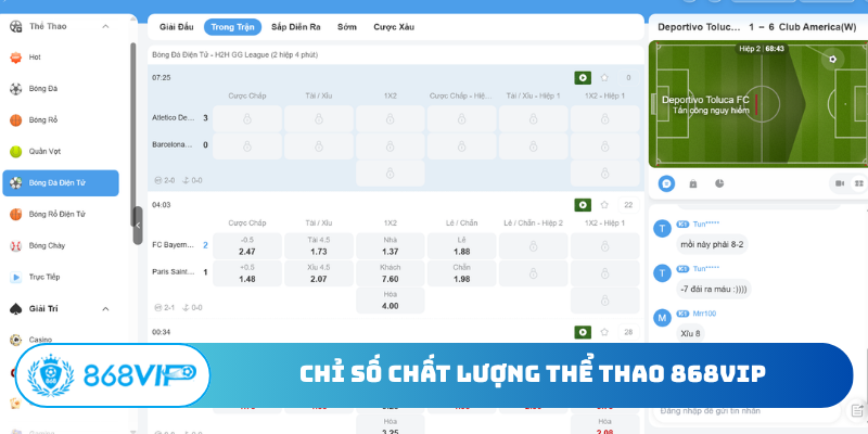 Chỉ số chất lượng thể thao 868Vip