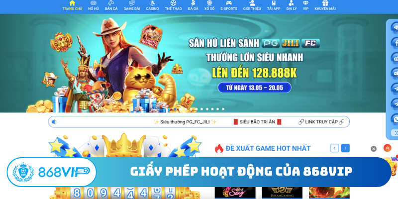Giấy phép hoạt động của 868VIP